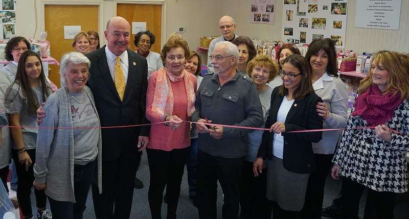 Getting ready to cut the ribbon