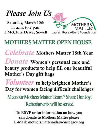 2018 Mothers Matter Open House Flyer